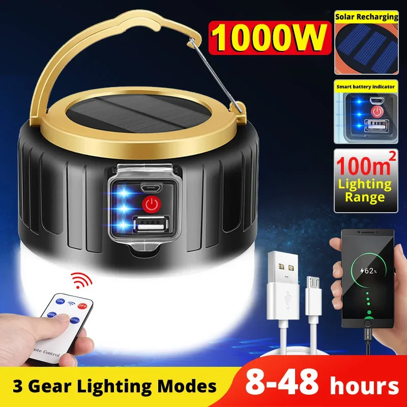 Renewable Energy Sources - LED Solar Camping Light Power Bank