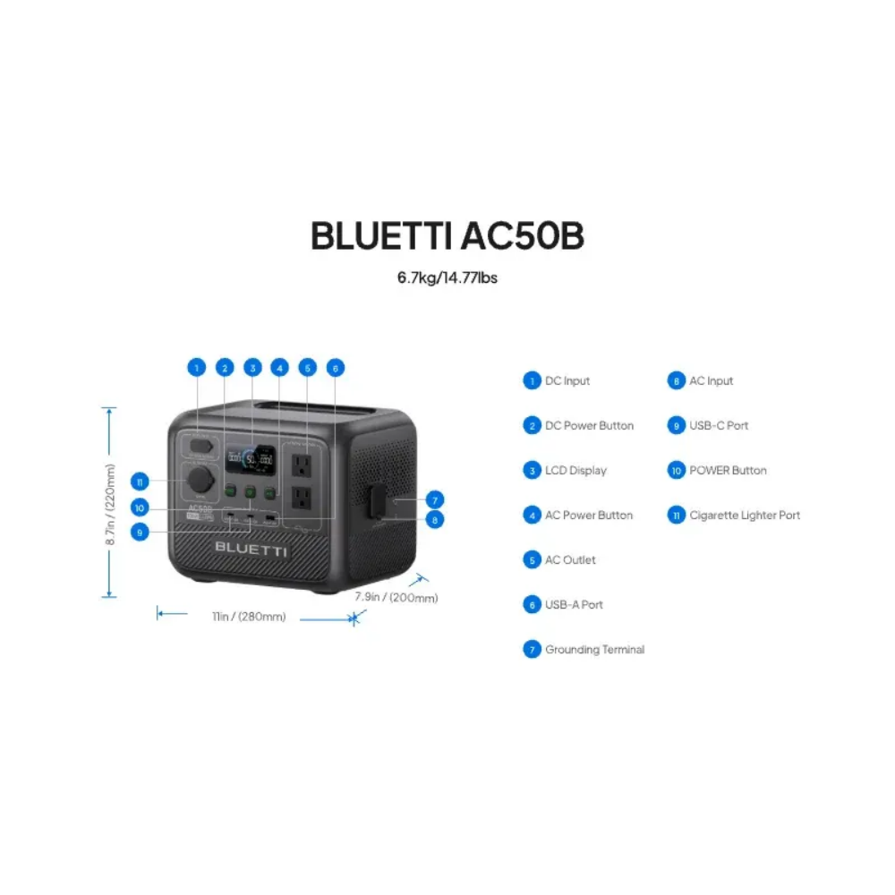 BLUETTI AC50B Portable Power S - огляд і ціна Lifepo4 Battery Pack